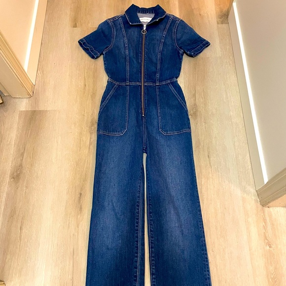 Denim Forum Pants - Denim Forum Blue Jumpsuit with Zipper